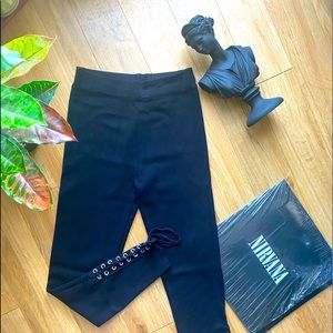 Zara Corset Ankle Tie Leggings High Waist Pant